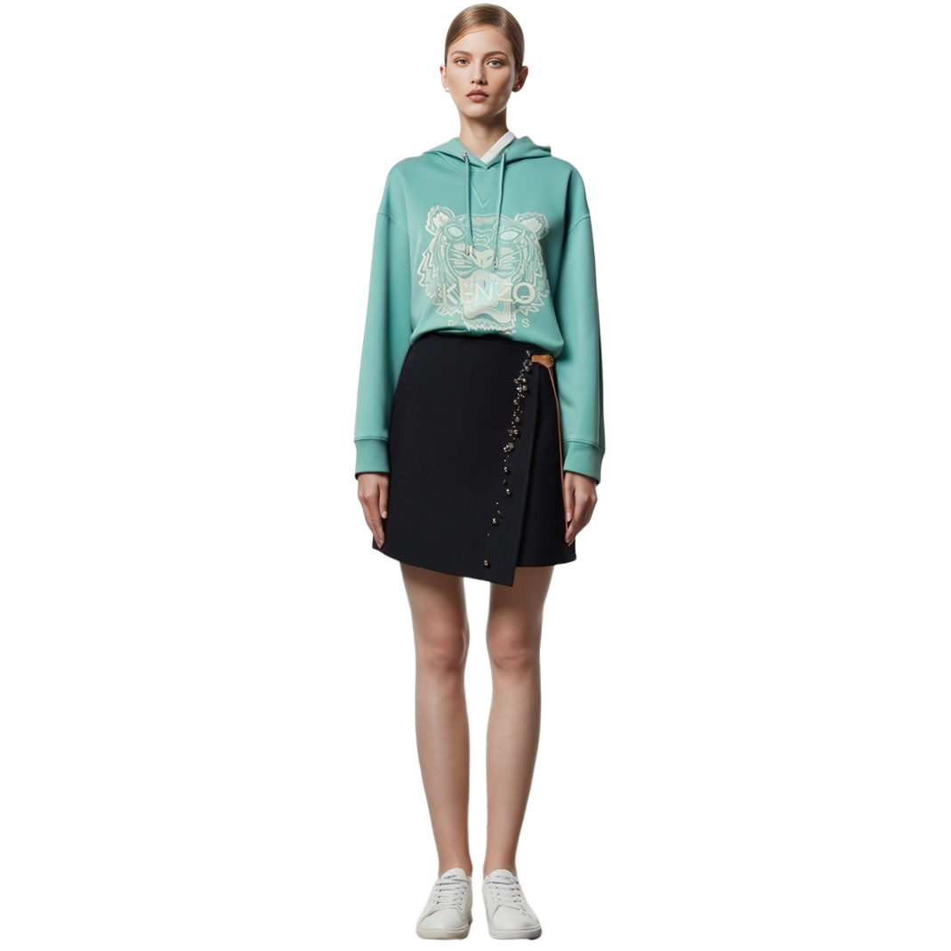 Shop (W) Kenzo绿色字母印花长袖连帽衫 FA52SW9644XI-60