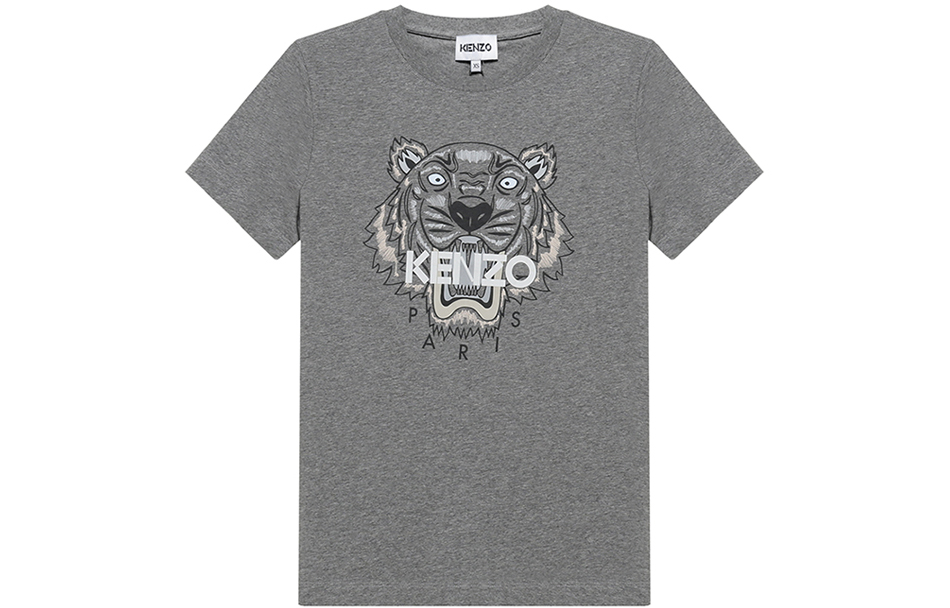 Buy (W) KENZO Kaos Abu-Abu Katun dengan Desain Logo Harimau. FB62TS8464YB-95