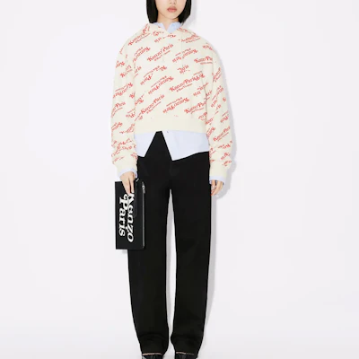 (W) Kenzo灰白字母印花宽松长袖连帽短款卫衣 FE52SW1234MI-02 Shop (W) Kenzo灰白字母印花宽松长袖连帽短款卫衣 FE52SW1234MI-02