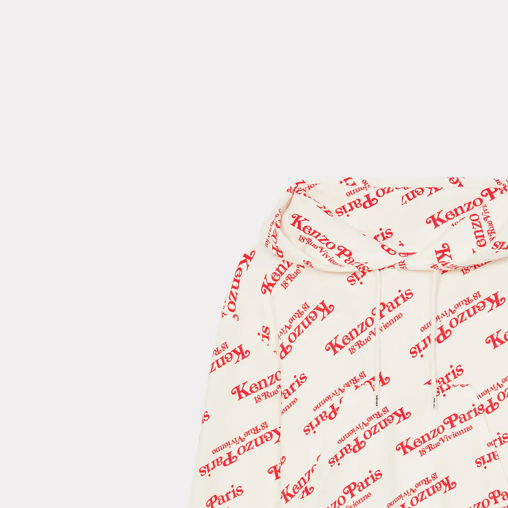 Sizing (W) Kenzo灰白字母印花宽松长袖连帽短款卫衣 FE52SW1234MI-02