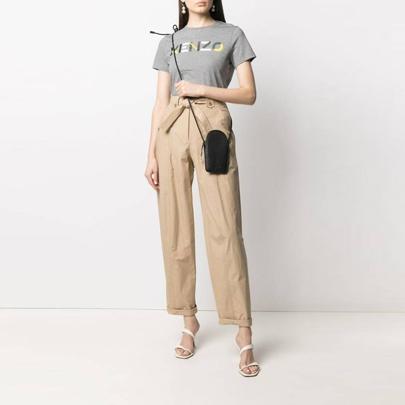 Purchase (Women) KENZO High-Waisted Casual Pants Light Beige Cotton. FB52PA0339SA-11