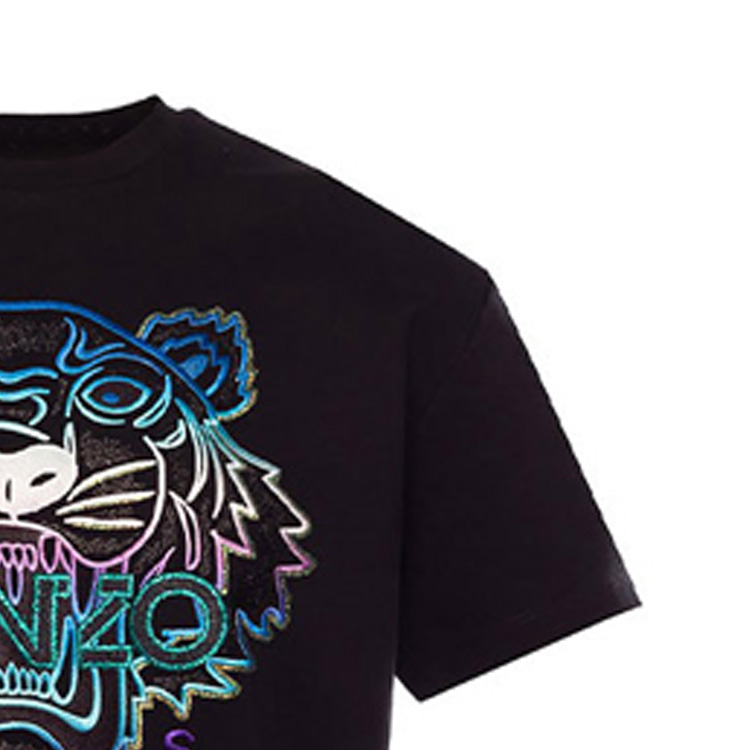 Sizing (W) KENZO Camiseta Negra Capsule Holiday Tigre Bordado. F962TS9534Y8-99