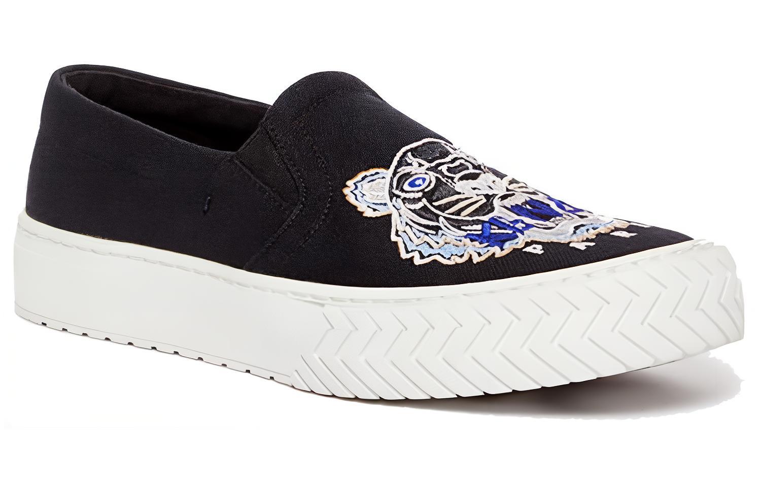 Lookbook KENZO K-SkateTiger 高田賢三 虎頭刺繡 時尚板鞋 女款 黑色