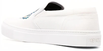 Lookbook KENZO 高田賢三 K-Skate Tiger Slip-On 皮革 老虎圖案 套穿時尚板鞋 女款 白色