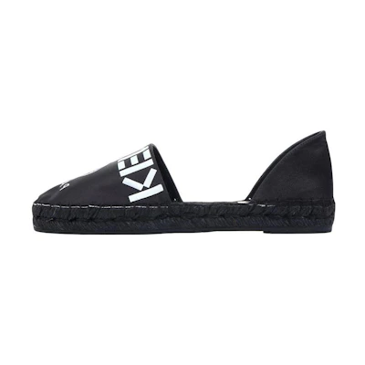 (W) Kenzo Leather Black 'Kanji Straw Weave'