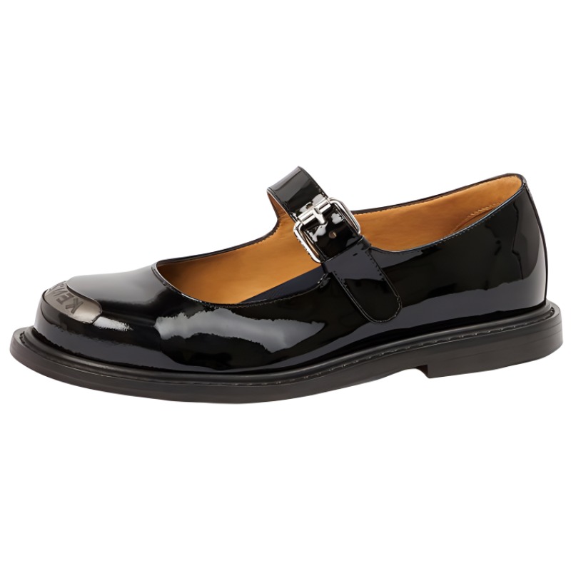 (Women) Kenzo Leather Buckle Round-Toe Loafers 'Black' FD52BA704L64.99