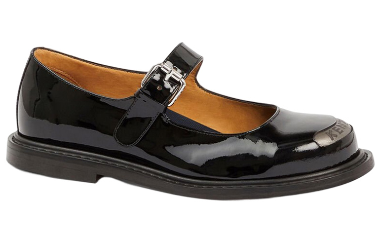 (W) Kenzo Leather Buckle Round-Toe Loafers 'Black' 圖 2