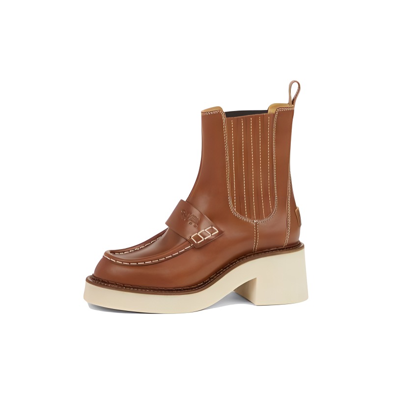 (W) Kenzo Leather Chelsea Boots 'Brown'