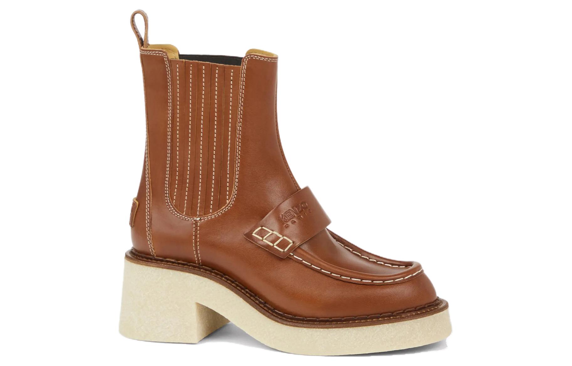 (W) Kenzo Leather Chelsea Boots 'Brown' 圖 2