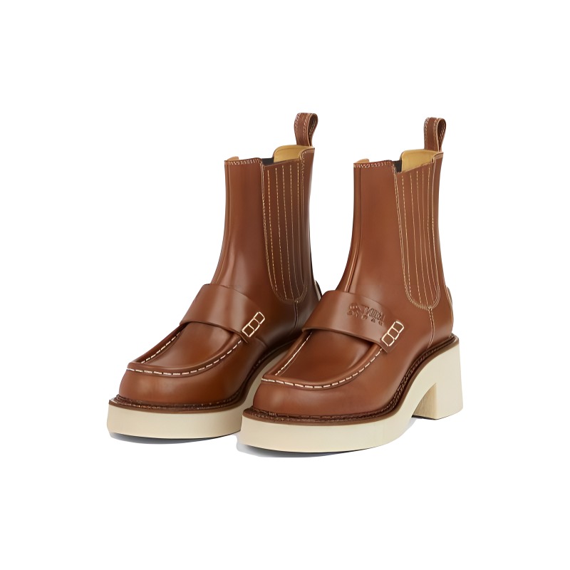 (W) Kenzo Leather Chelsea Boots 'Brown' 圖 4