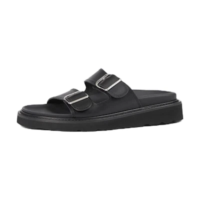 (W) Kenzo Leather CMFT Slide Sandals 3.5cm 'Black'