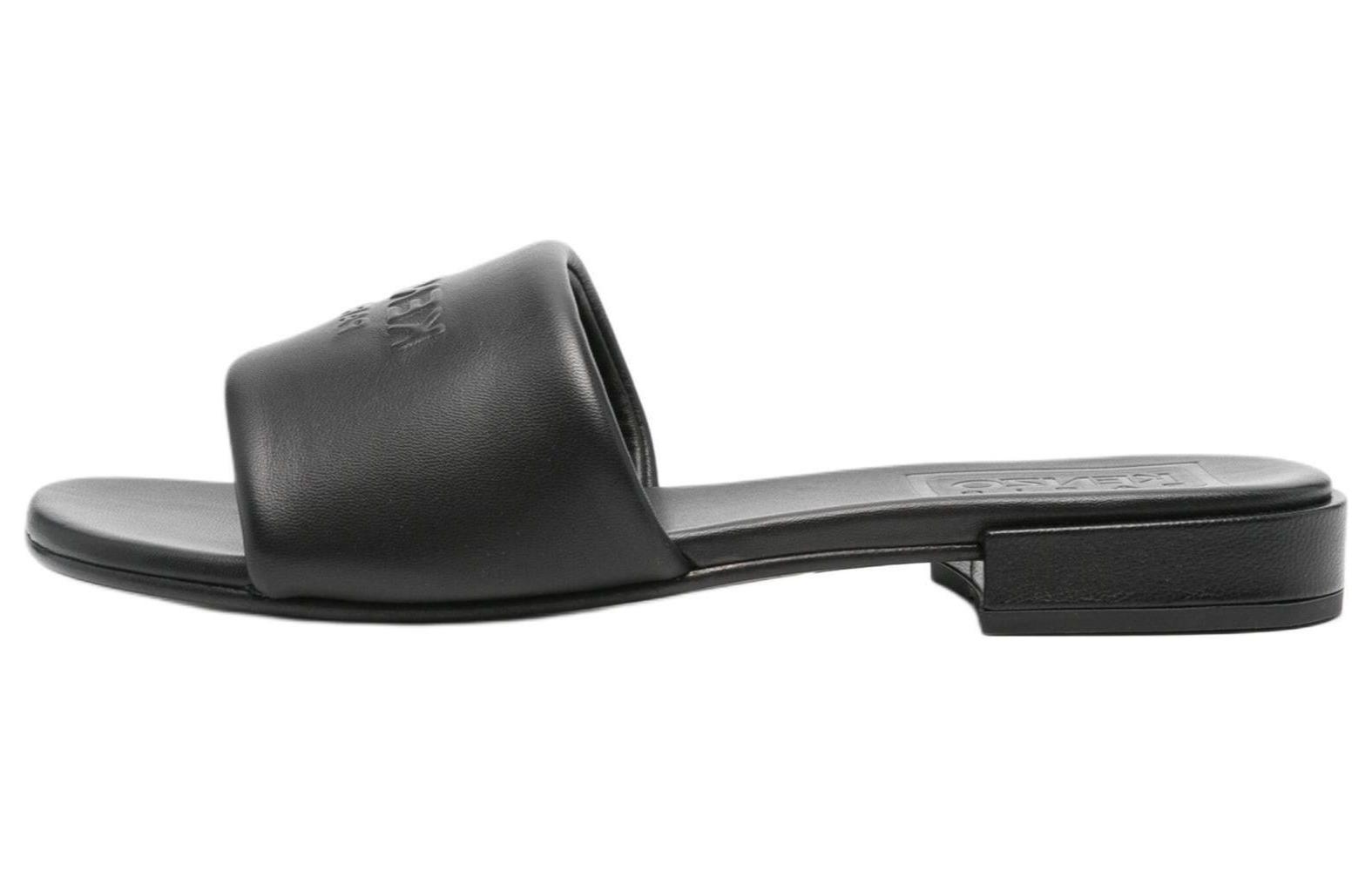 (Women) Kenzo Leather Fashion Open Toe Slide 'Black' FE52MU120L79.99