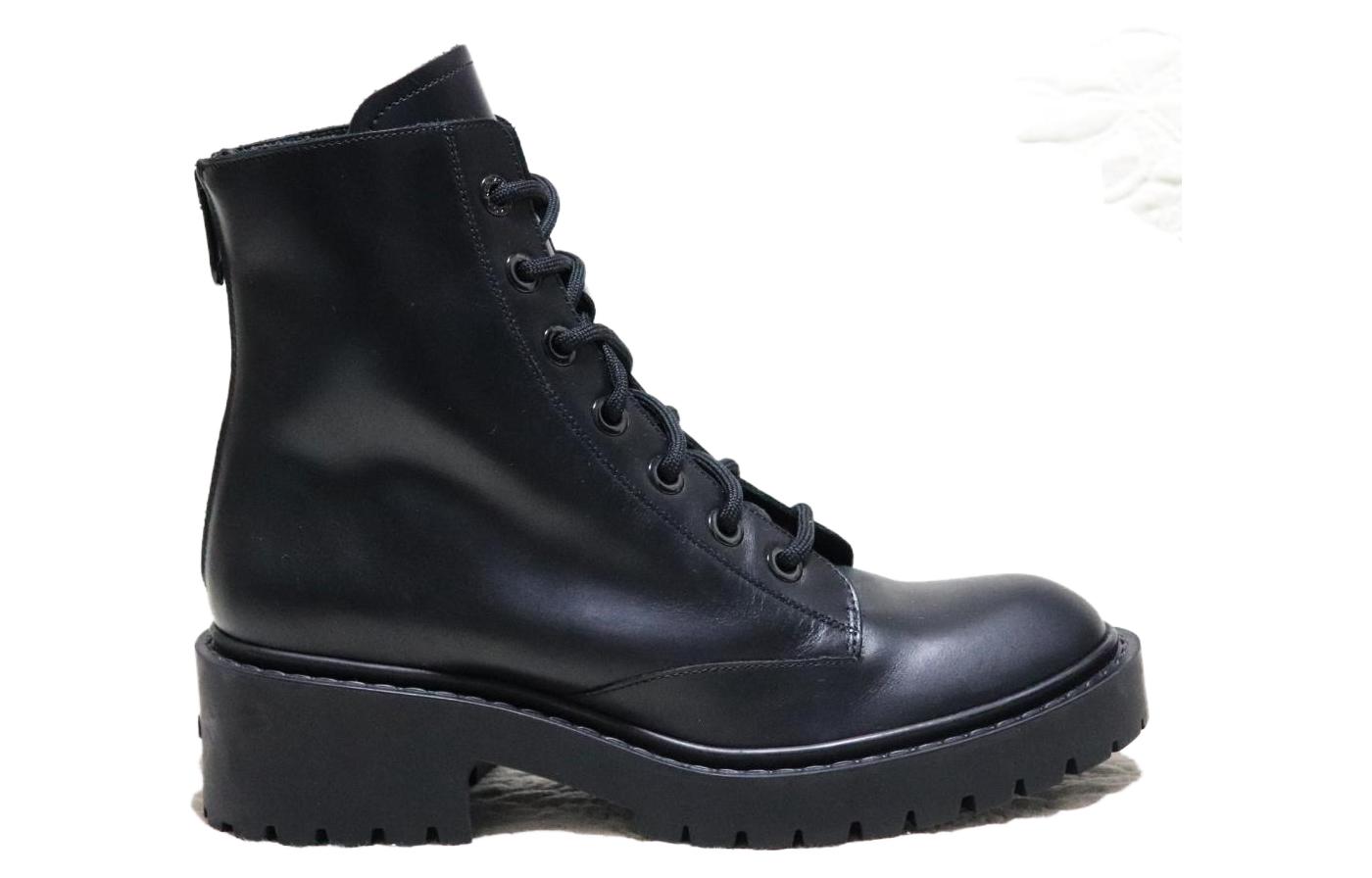 (W) Kenzo Leather Lace-Up Bootie 'Black' 圖 2