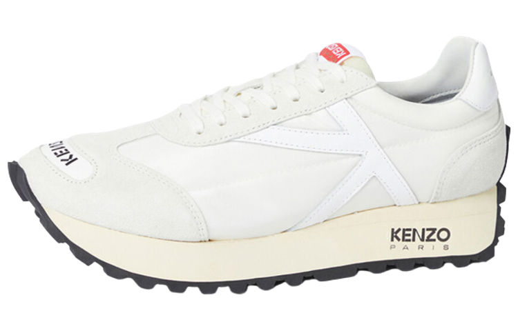 (Women) Kenzo Leather Lace-up Non-slip Low Top Sneaker 'White' FD52SN050F54.02