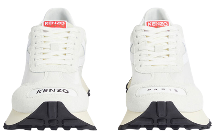 Lookbook (W) Zapatillas bajas de piel con cordones antideslizantes Kenzo 'Blancas'. FD52SN050F54.02