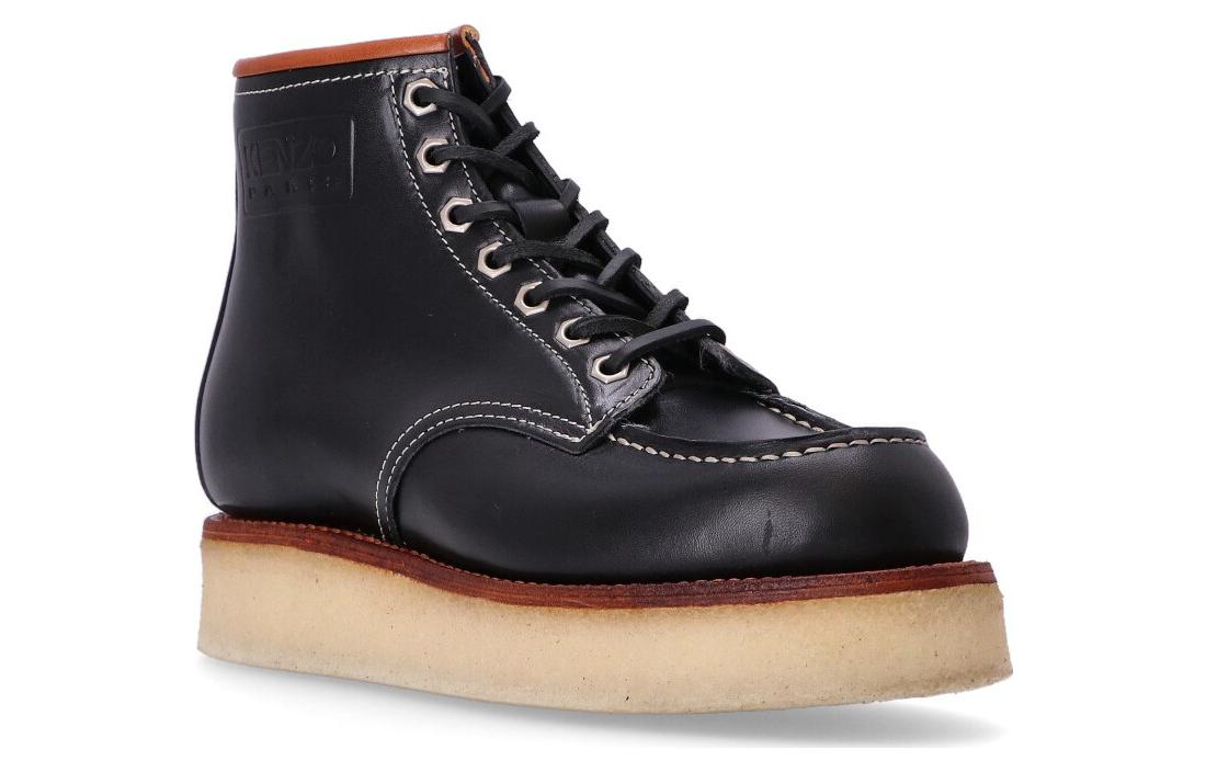 Lookbook (W) Bottes Noires Kenzo en Cuir à Lacets avec Bout Rond FC62BT701L65.99