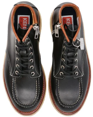 (W) Bottes Noires Kenzo en Cuir à Lacets avec Bout Rond FC62BT701L65.99 Shop (W) Bottes Noires Kenzo en Cuir à Lacets avec Bout Rond FC62BT701L65.99