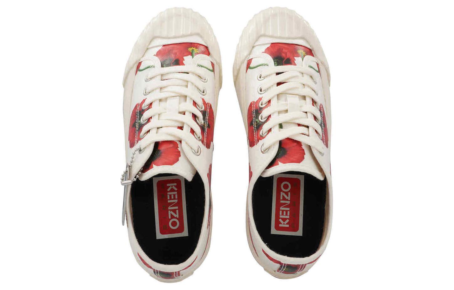 (W) Kenzo Leather Low-Top 'Floral White' 圖 4