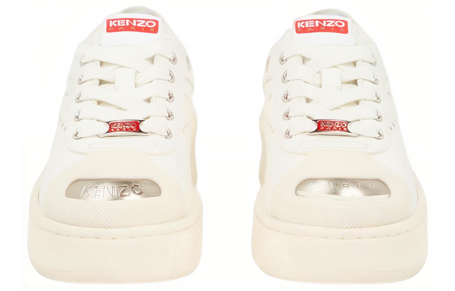 (W) Kenzo Leather Low-Top Lace-Up 'White Fashion' 圖 3