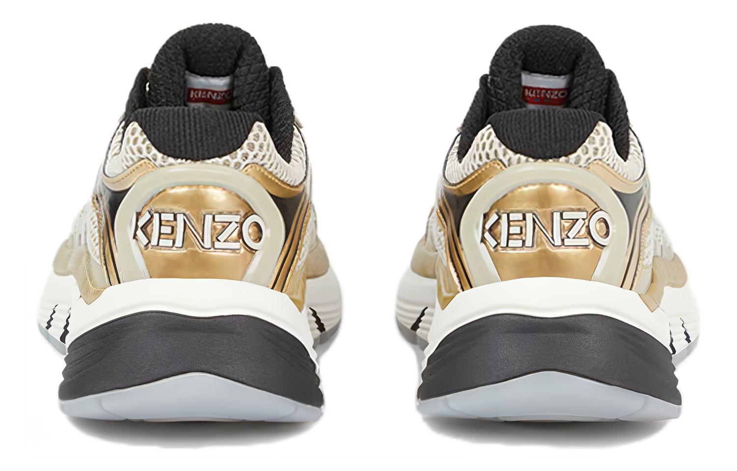 Shop KENZO 皮革 百搭舒適 低筒 休閒鞋 女款 金色