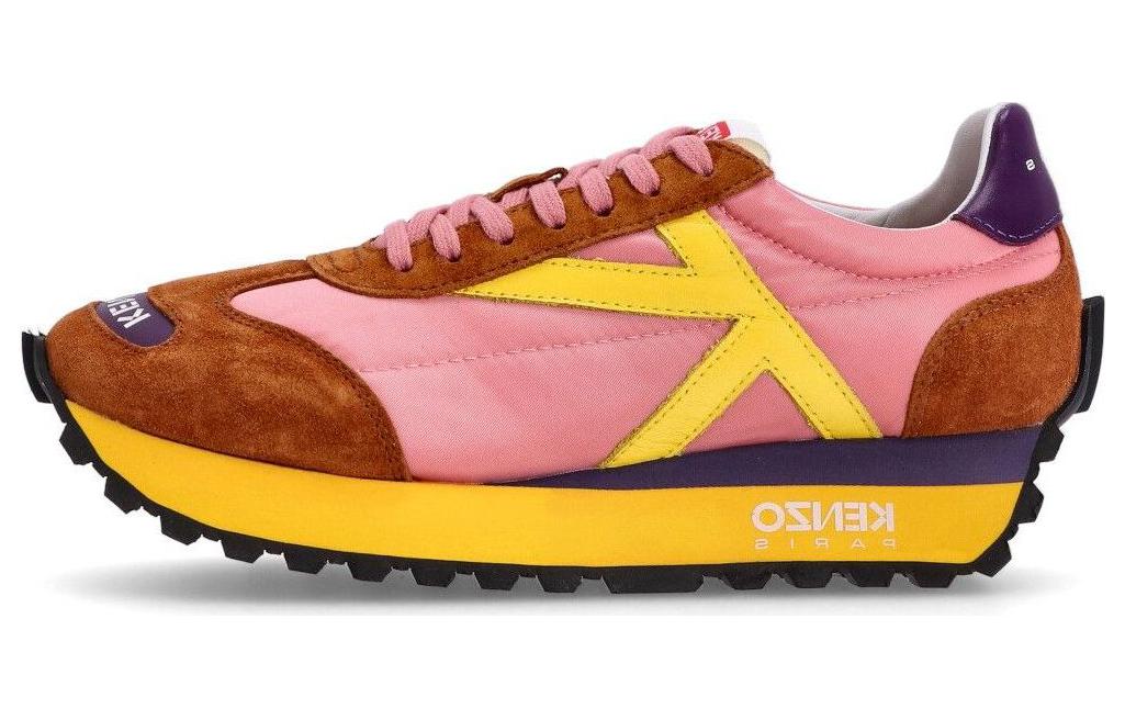 (Women) Kenzo Leather Low-Top Sneakers 'Pink Brown Yellow' FD52SN050F54.34