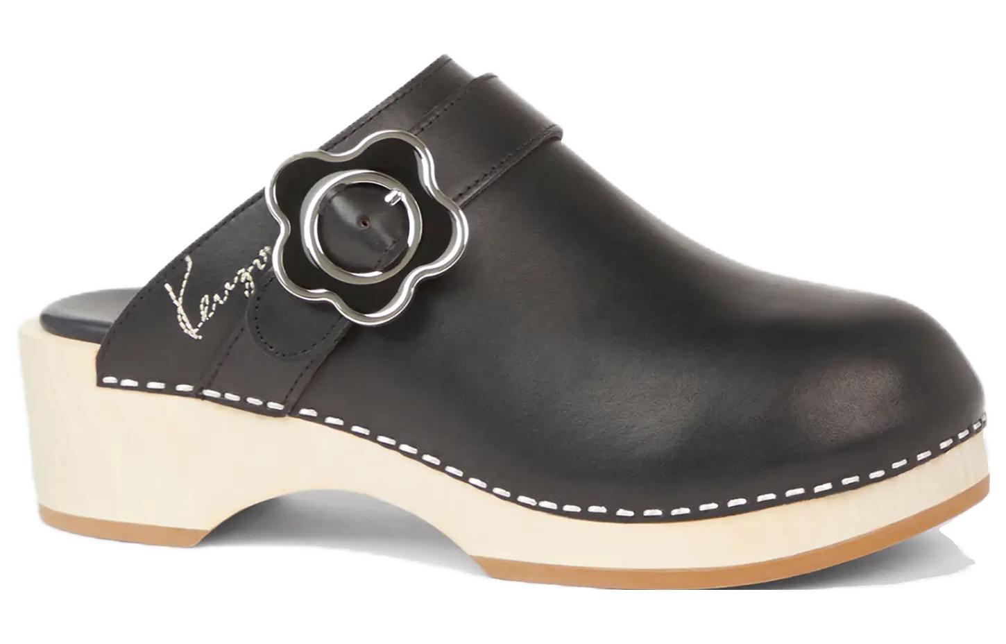 (W) Kenzo Leather Round Toe CMFT Mule 'Black' 圖 2