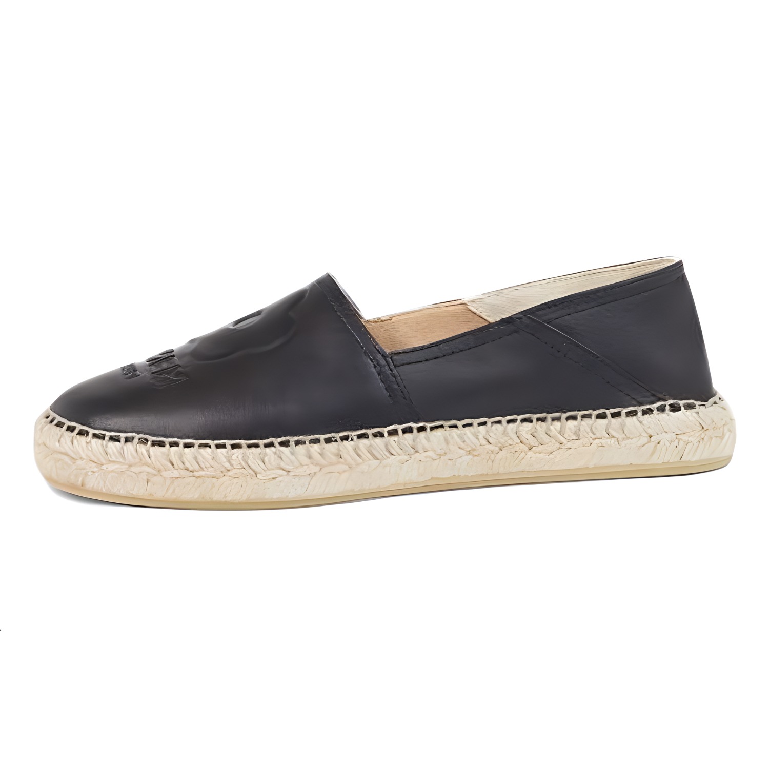 (W) Kenzo Leather Round Toe Espadrille 'Black'