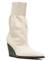 Order (W) Kenzo Leder-Slip-On Stiefeletten ''Beige'' FA62BT041L60-03