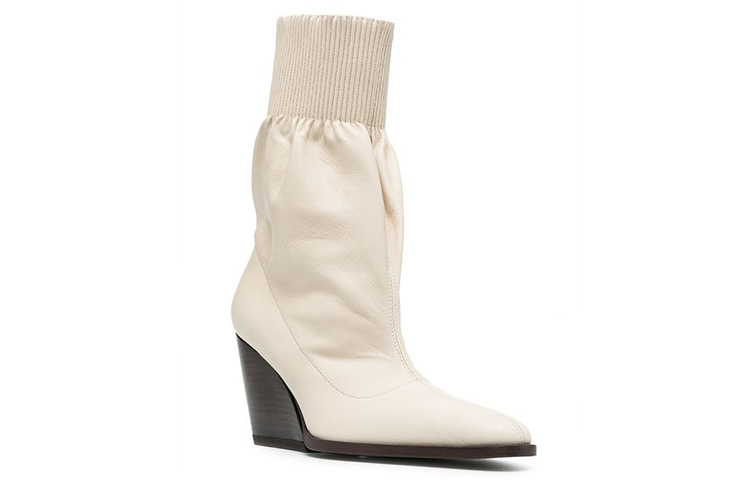 Order (W) ケンゾー ベージュ レザー スリップオン ブーツ FA62BT041L60-03