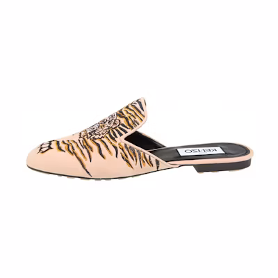 (W) Kenzo Leather Tiger Print Flats 'Beige'