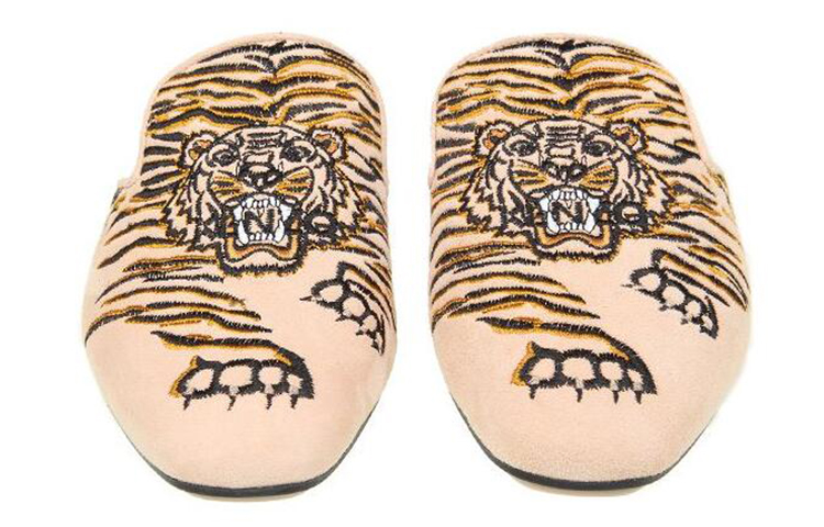 (W) Kenzo Leather Tiger Print Flats 'Beige' 圖 3