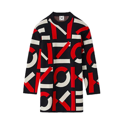 (Women) KENZO Letter Logo FW21 Mid-Waist Long Sleeve Dress Red FA62RO5313SC-21
