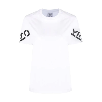 (Women) KENZO Letter Logo Print Crewneck Short Sleeve T-Shirt SS22 White. FC52TS9334SK-01