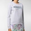 Shop (W) KENZO Sudadera Gris Claro con Estampado de Logo F96-2SW707-962-93