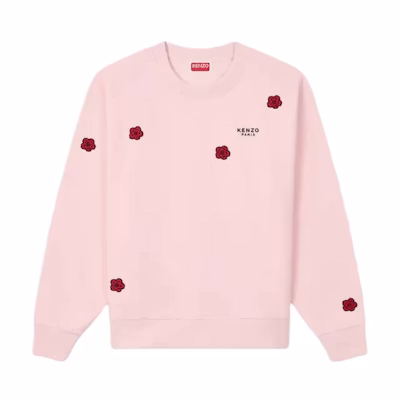 (Women) Kenzo Logo Embroidered Crewneck Sweatshirt Light Pink FE62SW1684MF-34