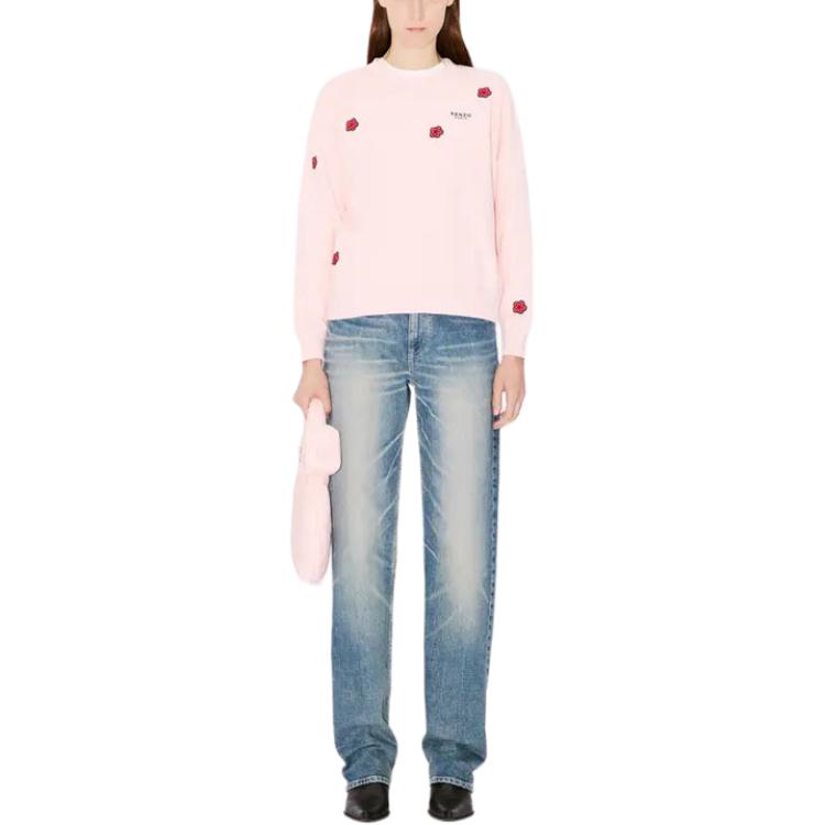 (Women) Kenzo Logo Embroidered Crewneck Sweatshirt Light Pink FE62SW1684MF-34 圖 4