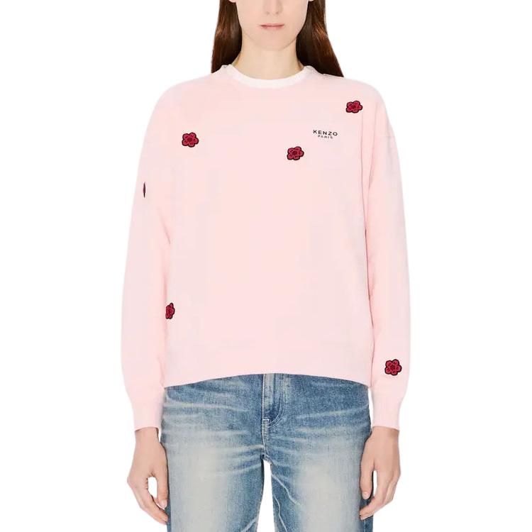 (Women) Kenzo Logo Embroidered Crewneck Sweatshirt Light Pink FE62SW1684MF-34 圖 5