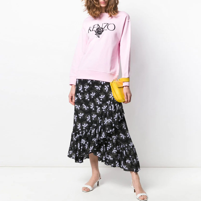 Lookbook (Women) Kenzo Logo Pullover Sweatshirt Pink Casual Style F952SW779952-33