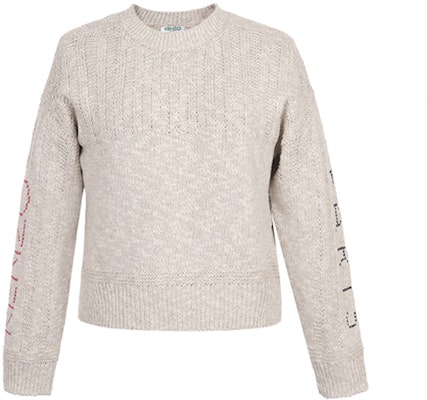 (W) KENZO Logo Lengan Sweater Rajut Beige FA52PU523813-02 Buy (W) KENZO Logo Lengan Sweater Rajut Beige FA52PU523813-02