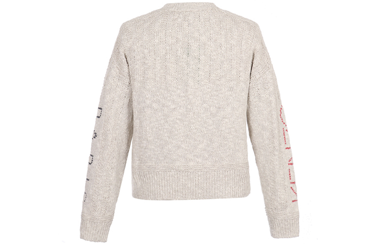 Lookbook (W) KENZO Logo Lengan Sweater Rajut Beige FA52PU523813-02