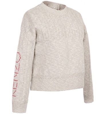(W) KENZO Logo Lengan Sweater Rajut Beige FA52PU523813-02 Shop (W) KENZO Logo Lengan Sweater Rajut Beige FA52PU523813-02