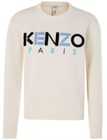 (Women) KENZO Multicolor Letter Print Crewneck Knit Pullover Sweater Women Off-White FA52PU507808-03-1 (Women) KENZO Multicolor Letter Print Crewneck Knit Pullover Sweater Women Off-White FA52PU507808-03-1