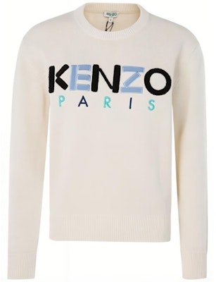 (W) KENZO Baju Rajut Wanita Cetak Huruf Pelbagai Warna Crewneck Off-White FA52PU507808-03-1 Order (W) KENZO Baju Rajut Wanita Cetak Huruf Pelbagai Warna Crewneck Off-White FA52PU507808-03-1