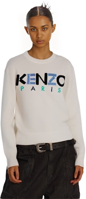 (W) KENZO Baju Rajut Wanita Cetak Huruf Pelbagai Warna Crewneck Off-White FA52PU507808-03-1 Shop (W) KENZO Baju Rajut Wanita Cetak Huruf Pelbagai Warna Crewneck Off-White FA52PU507808-03-1