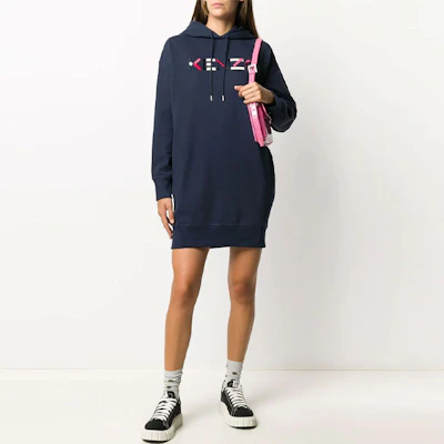(W) Kenzo 深藍色刺繡Logo羊毛連帽洋裝 FA62RO7724MO-76 Shop (W) Kenzo 深藍色刺繡Logo羊毛連帽洋裝 FA62RO7724MO-76