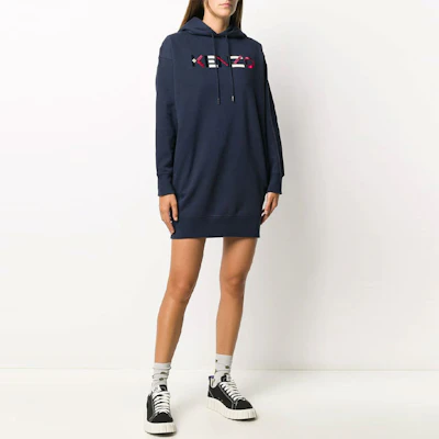 (W) Kenzo 深藍色刺繡Logo羊毛連帽洋裝 FA62RO7724MO-76 Purchase (W) Kenzo 深藍色刺繡Logo羊毛連帽洋裝 FA62RO7724MO-76