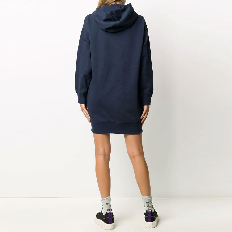 Details for (W) Kenzo 深藍色刺繡Logo羊毛連帽洋裝 FA62RO7724MO-76