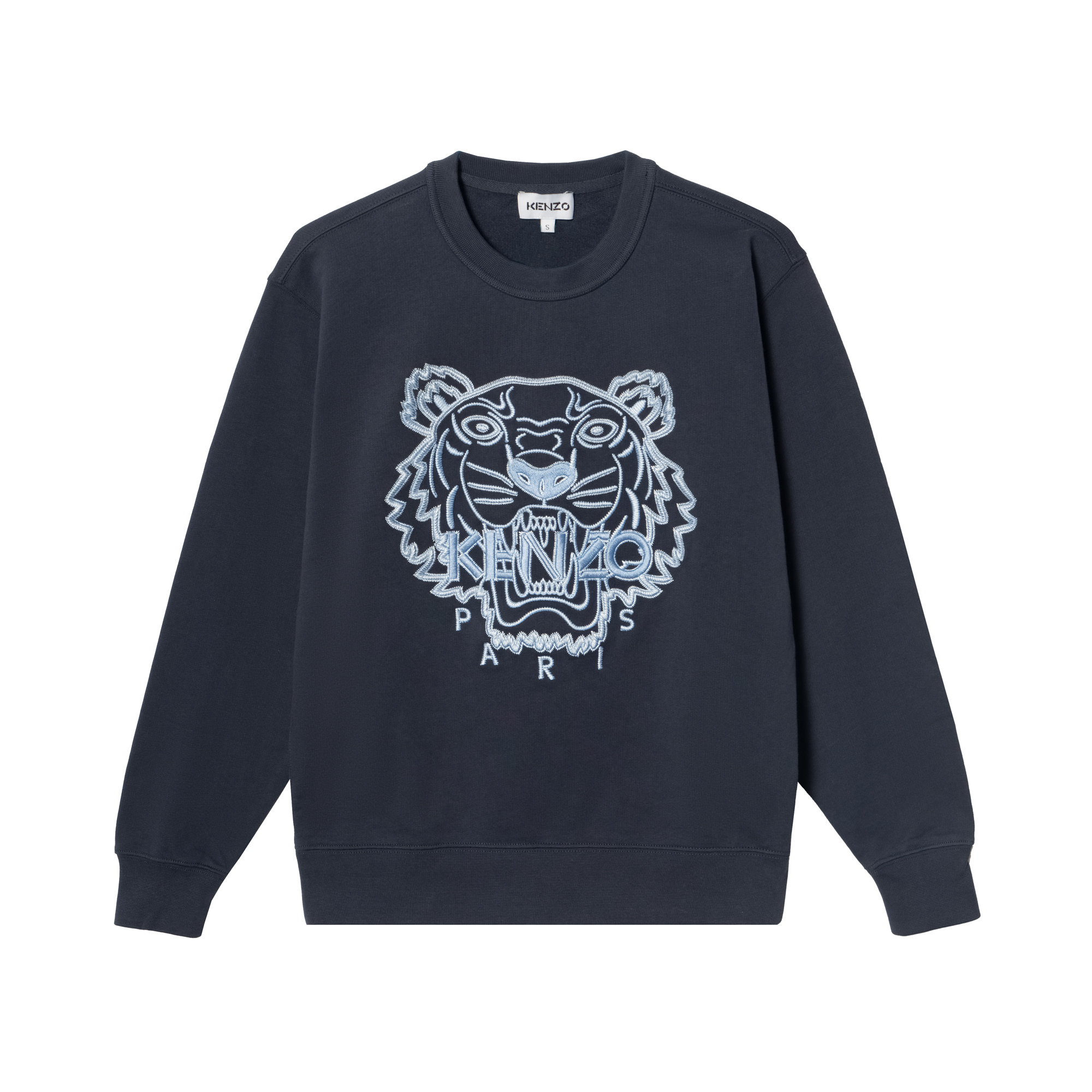 (Women) Kenzo Navy Blue Sweatshirt with Tiger Head Logo Embroidery FB62SW8214XF-79
