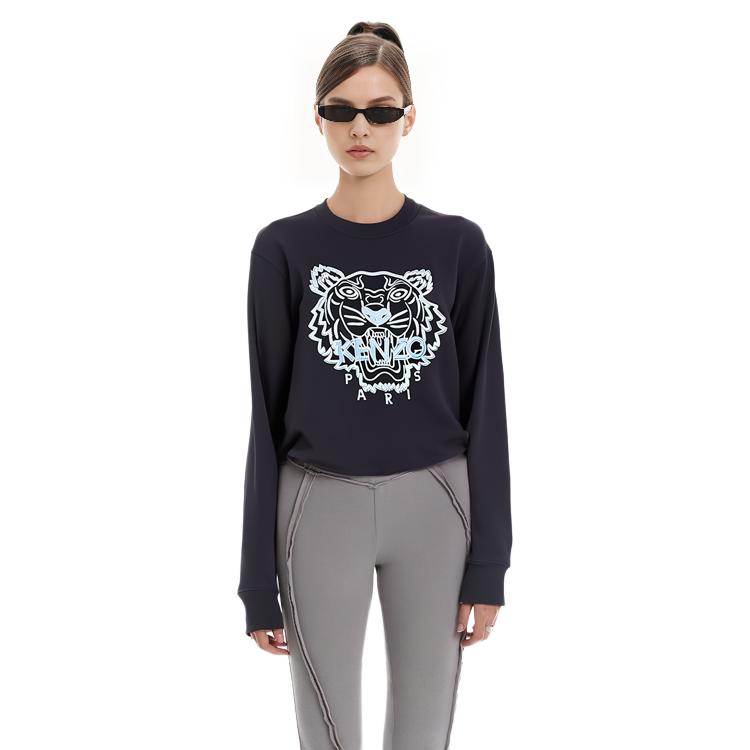 (Women) Kenzo Navy Blue Sweatshirt with Tiger Head Logo Embroidery FB62SW8214XF-79 圖 7