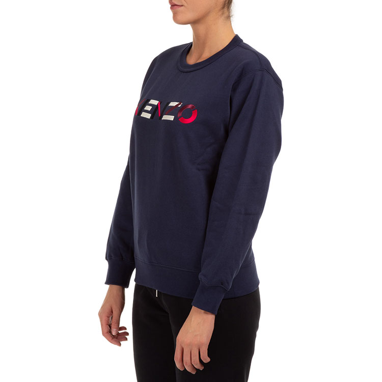 Details for (Women) KENZO Navy Logo Crewneck Long Sleeve Sweatshirt FA62SW8204MO-76